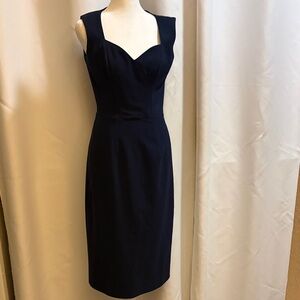 DRESS THE POPULATION Dark Navy Blue Sleeveless Dress
